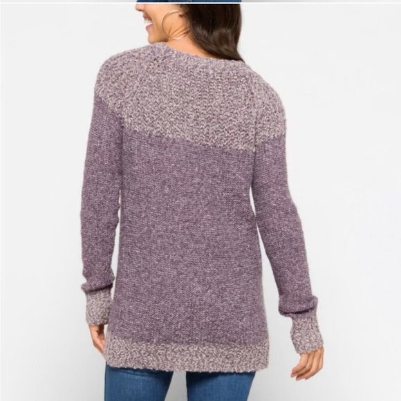 FATE Women's Clairina Textured Pullover Scoop Purple Gray Sweater Size S - Picture 2 of 6